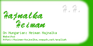 hajnalka heiman business card